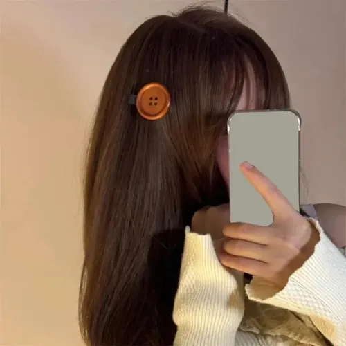 Pinza De Pelo Con Botones De Madera Para Mujer, Accesorios P