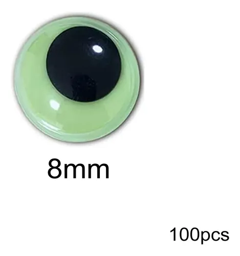 Ojos Que Brillan En La Oscuridad, Redondos 8mm 100 Piezas