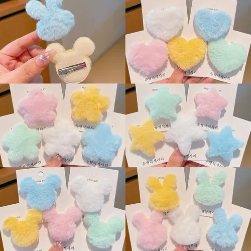 25 Pinzas Para El Pelo Borrosas, Broches Para El Pelo Con Fo