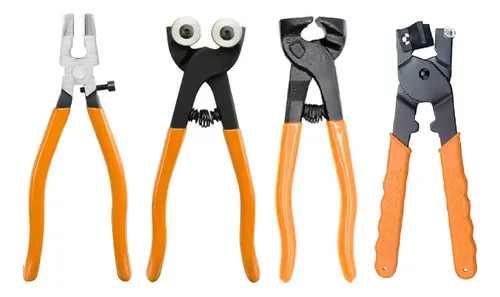 Kit de Pinzas para Mosaiquismo INOMAX – Pico de Pato Curva, Dos Rueditas, Separa y Corta, Alicate Tenaza Reforzado