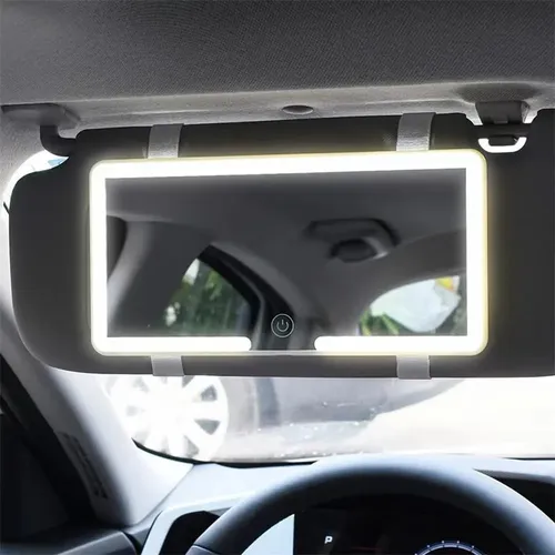 Espejo Led De Maquillaje Para Auto Parasol Recargable