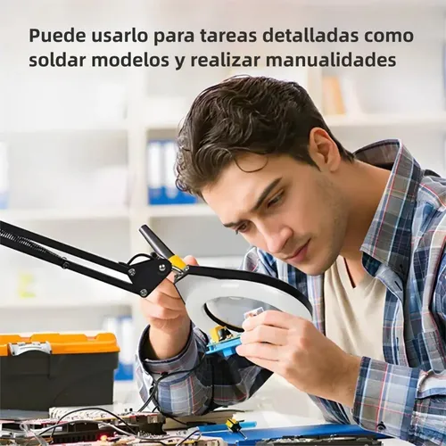 Lámpara Led De Lupa, 5 Colores, Alimentada Por Usb, Brazo Aj