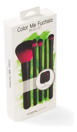 Brochas Maquillaje Coastal Scents Set 5 Pinceles Color Me Fuchsia