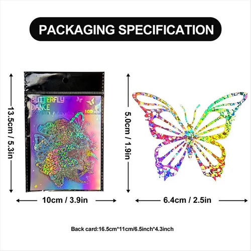 100 Pegatinas Holográficas Con Purpurina Con Forma De Maripo