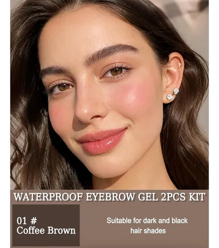 Gel Tintado Para Cejas Coffee Brown 2x, Impermeable, Larga