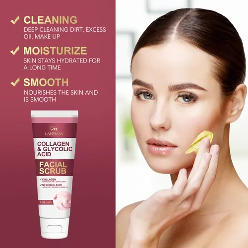 Exfoliante Facial Con Colágeno Y Ácido Glicólico Todo Tipo De Piel Día/noche
