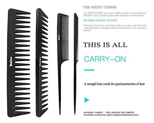 Juego De 4 Cepillos Para El Cabello Con Paleta Antiestáticos Negro.