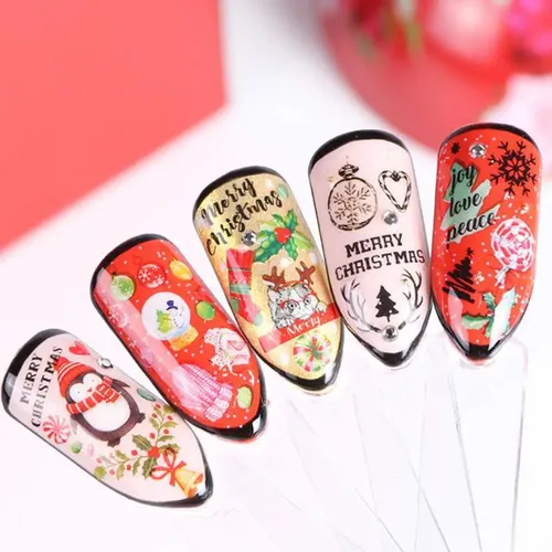 Pegatinas Navideñas For Uñas Dp Con Diseño De Muñeca &aj &vn