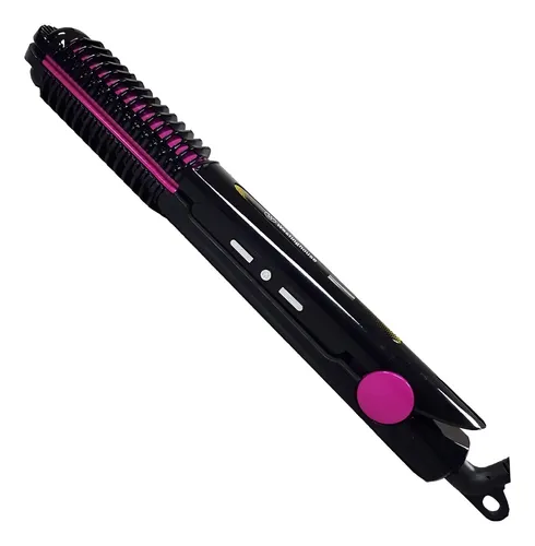 Planchita De Pelo 2en1 Rizador Regulador Temperatura Digital Color Negro
