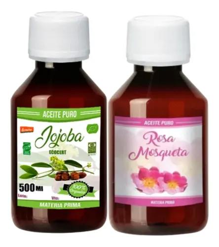 Combo Aceite De Jojoba Y Aceite De Rosa Mosqueta 500 Ml