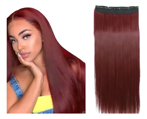 Extensiones Con Clip Cortina De Cabello Orgánica Taurina 666 Color Wine 118