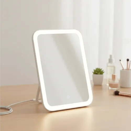 Espejo Con Luz Led Táctil 3 Tonos Ajustable Usb
