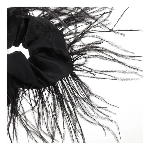2 Diademas De Mujer Con Scrunchies Para Coleta, Plumas, Elás