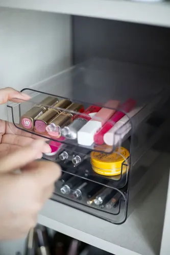 Organizador Maquillaje Cosmeticos Belleza 3 Cajones Plastico Color Transparente
