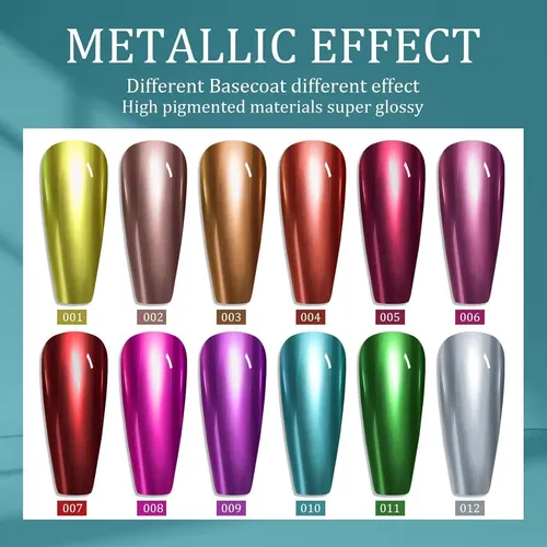 Esmalte De Uñas Espejo Metalizado 12 Colores 001 Gold 7.5