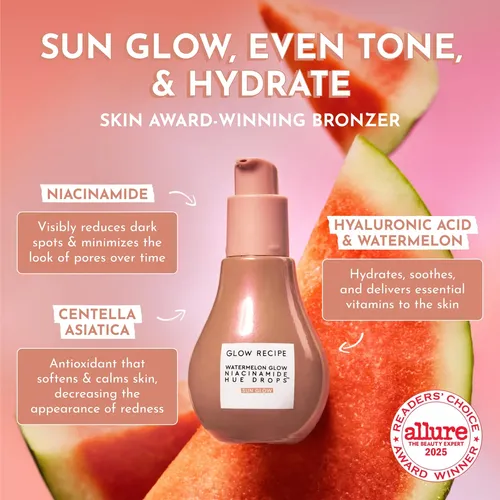 Sérum Facial Teñido Glow Recipe Hue Drops, Gotas Bronceadora