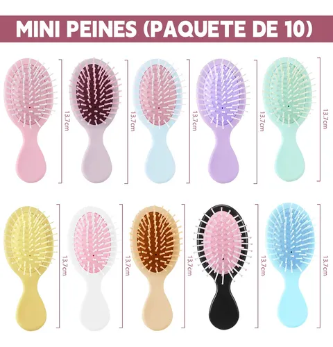 – 10 Mini Cepillos Peines Cabello De Peluquer Para Zzl-