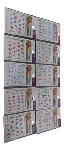 Set 10 Stickers Autoadhesivos Nena Deco Uñas Maquillaje