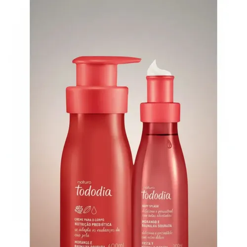 Kit Natura Tododia Fresa y Vainilla: Hidratante Corporal y Body Splash