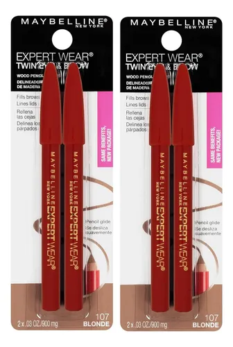 Lápiz Doble De Cejas Y Ojos Maybelline Expert Wear, Rubio