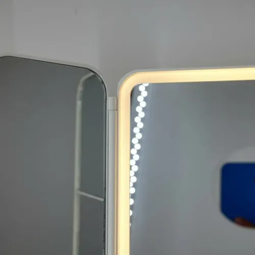Espejo Triple Con Luz Led Maquillaje Makeup Usb Recargable
