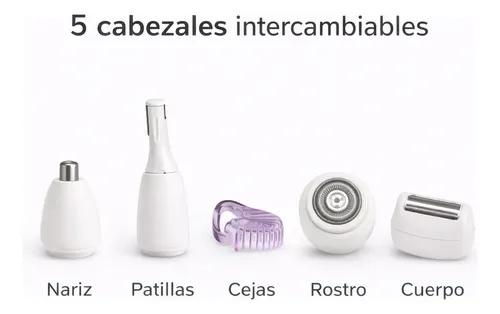 Depiladora Eléctrica 5 En 1 Recargable Rostro Y Cuerpo