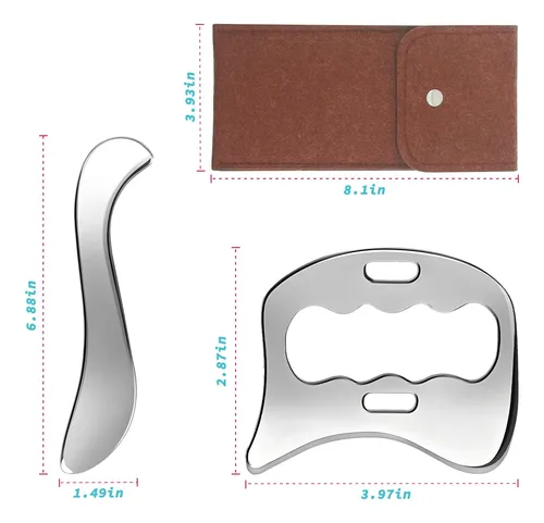 Herramienta Raspadora Muscular Gua Sha, 2 En 1, De Acero Ino