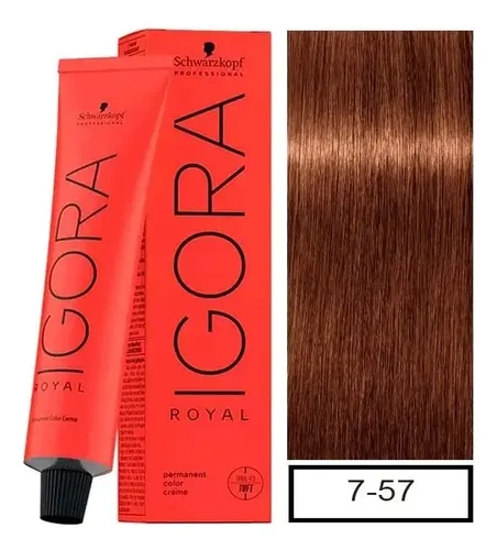 Tinte Profesional Permanente Igora Royal Schwarzkopf 60ml Tono 7-57