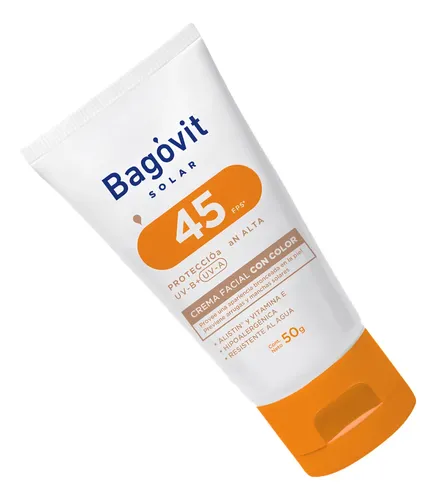 Bagovit Protector Solar Crema Facial Con Color 45 Fps 50g