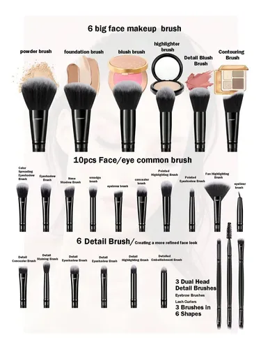 Set De 64 Pinceles De Maquillaje Rosa Maquillaje Rostro Ojos