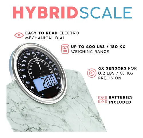 Báscula Adamson Hybrid 2 En 1 Analógica Y Digital De 180 Kg