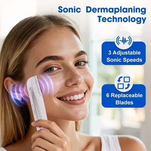 Afeitadora Dermaplane Recargable Con Luz Para Mujer 6 Repues