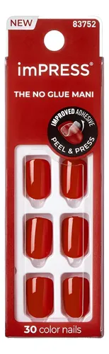 Uñas Postizas Bliss | Impress Color Press-on Nails Adhesivas Color Rojo Reddy or Not