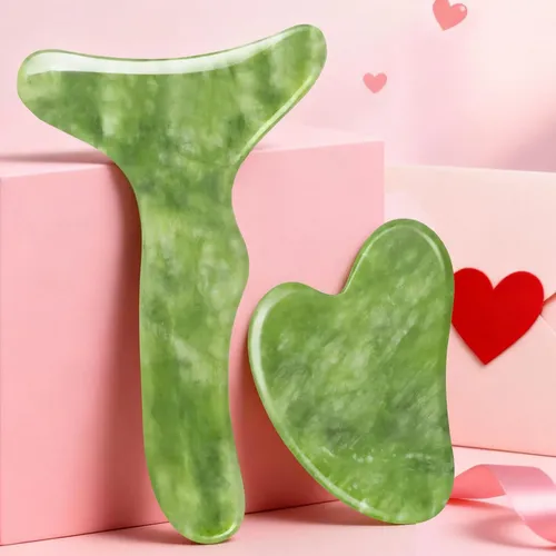 Set Gua Sha Airogym Jade Masaje Corporal 2 Piezas Verde