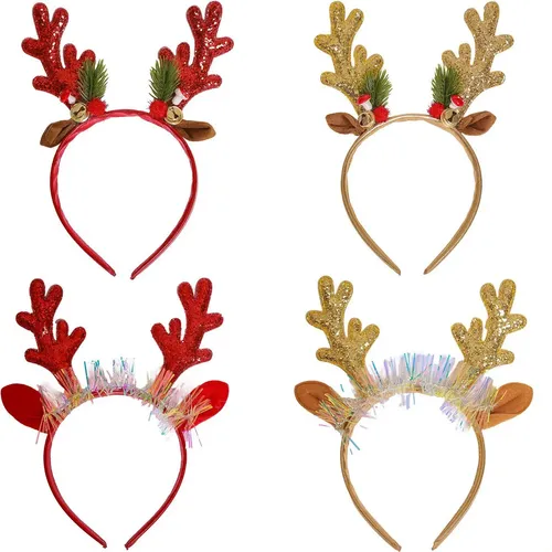 Cinta De Campanas Navidad Con Astas Brillantes Chica ,