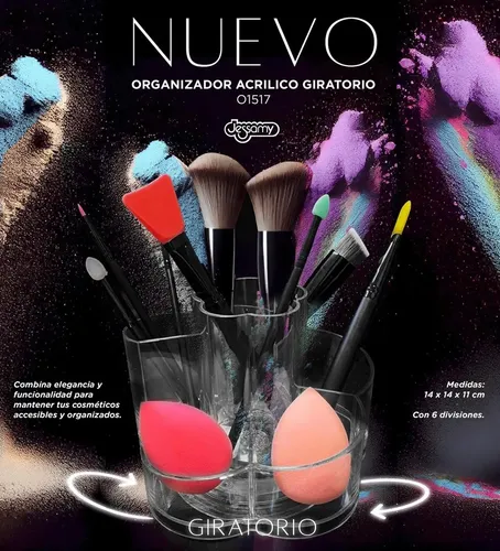 Organizador De Acrílico Giratorio Para Maquillaje Cosméticos