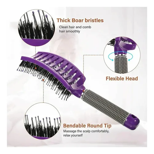 Cxre Cepillo De Cerdas Jabalí Y Nailon Para Cabello Liso, Ce