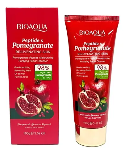 Limpiador Facial Péptidos Y Extracto De Granada 98% Bioaqua Todo Tipo De Piel Día/noche