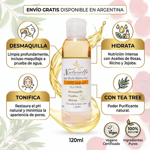 Agua Micelar Bifasica 3en 1 (cosmética Natural)