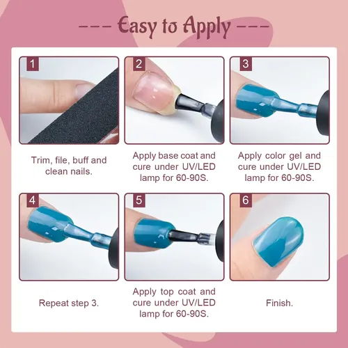 Kit Esmalte Gel 60 Colores Brillo Uv Base Top Coat