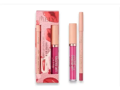 Brillo Labial Mate + Lápiz Liner Mely Make Up Set