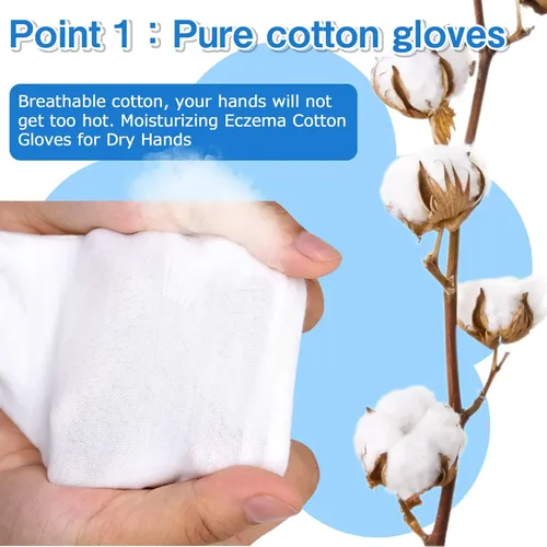 Guantes De Algodón Blancos Hidratantes Reutilizables S