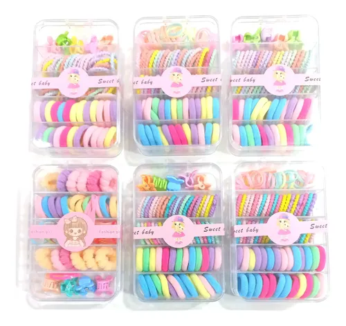 Pack X 2 Set Box Con Hebillas Y Colitas Para Nenas