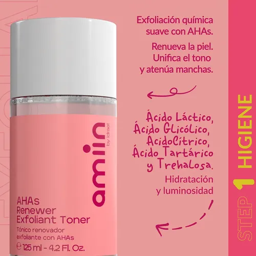 Tonico Renovador Exfoliante Con Ahas Amiin Idraet 125ml