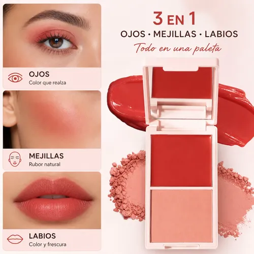 Paleta Rubor Crema Y Polvo 8.5g Para Rostro