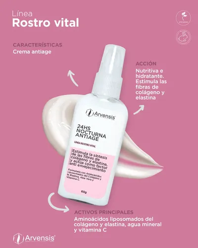 Crema 24hs Nocturna Nutritiv Arrugas Vit C Colageno Arvensis