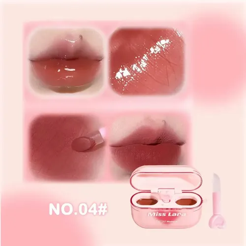 Set Duo Labial Matte Velvet +mirror Auricular Miss Lara 04