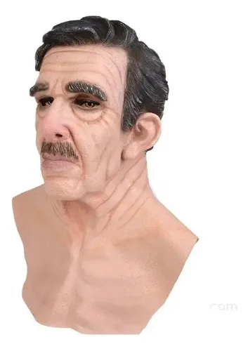 I Anciano 3d Realista Peluca Mask Prop Imitation