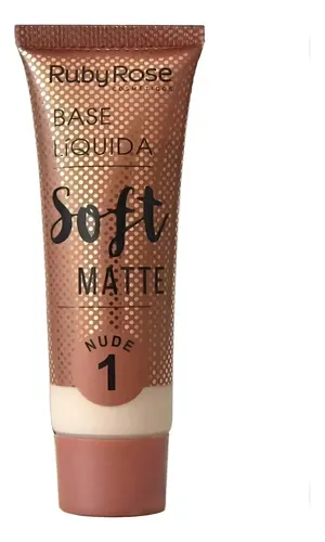 Base Líquida Soft Matte Ruby Rose 29ml Alta Cobertura Tono Nude 1