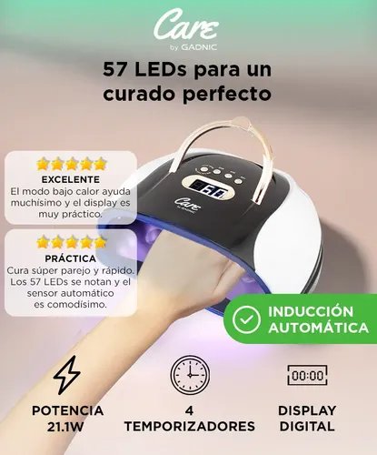 Cabina Gadnic Profesional 21.1w Para Uñas Luz Led Digital